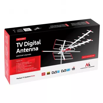 Maclean TV Sytems MCTV-855A Full HD standarta virszemes televīzijas āra virziena antena DVB-T/T2 H.265 HEVC