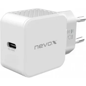 nevox USB PD Type C lādētājs (barošanas adapteris) 30 W balts (2008)
