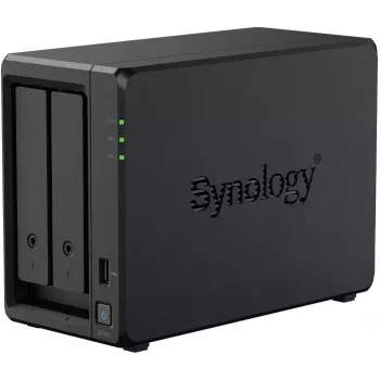 NAS atmiņas serveris SYNOLOGY DP320 Desktop R1600, 8 GB RAM, 16 TB, 2 nodalījumi, HDD atbalsts, RAID, melns