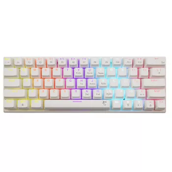 Mehāniskā tastatūra White Shark Wakizashi-2 US Red Switch, Tenkeyless/US izkārtojums, Balta