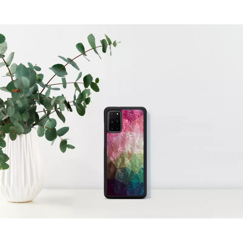 Telefona maciņš iKins Samsung Galaxy S20+ — ūdens zieda dizains, melns