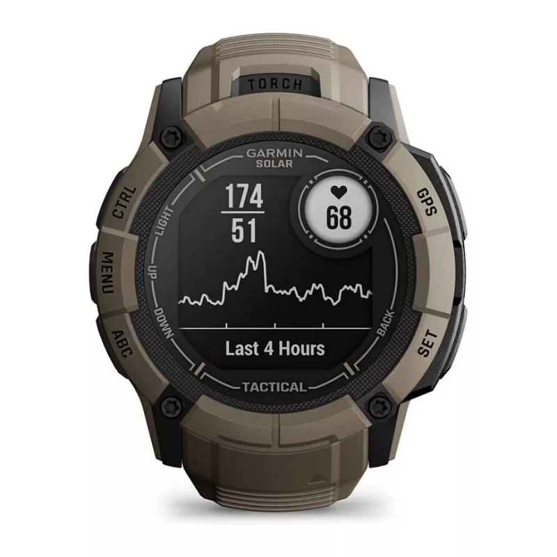 Garmin Instinct 2X Solar Tactical Edition 2,79 cm (1,1) MIP 50 mm Digital 176 x 176 pikseļi Skārienekrāns Zaļš GPS (satelīts)