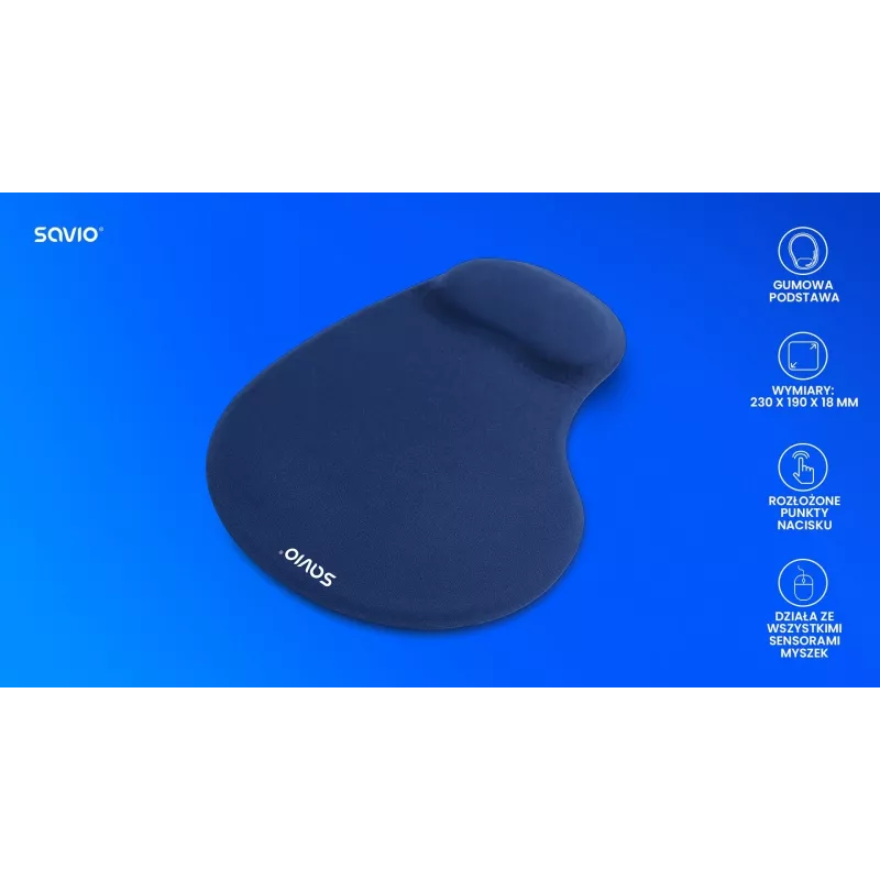 SAVIO MP-01NB datorpeles paliktnis tumši zilā krāsā