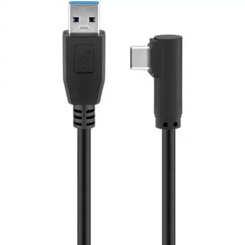 Goobay USB-C™ uz USB A 3.0 kabelis 90°, melns, 1,5 m - USB 3.0 spraudnis (A tips) > USB-C™ spraudnis (66502)