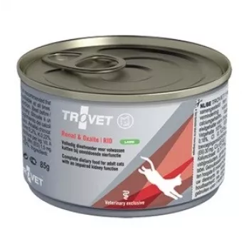 Mitrā kaķu barība TROVET Renal & Oxalate RID Lamb 100 g — veterinārā diēta pieaugušiem kaķiem, nieru un oksalātu atbalsts