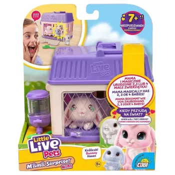 Interaktīva rotaļlieta Cobi Little Live Pets Mama Surprise Mini Bunny MO-26625, maza interaktīva figūriņa