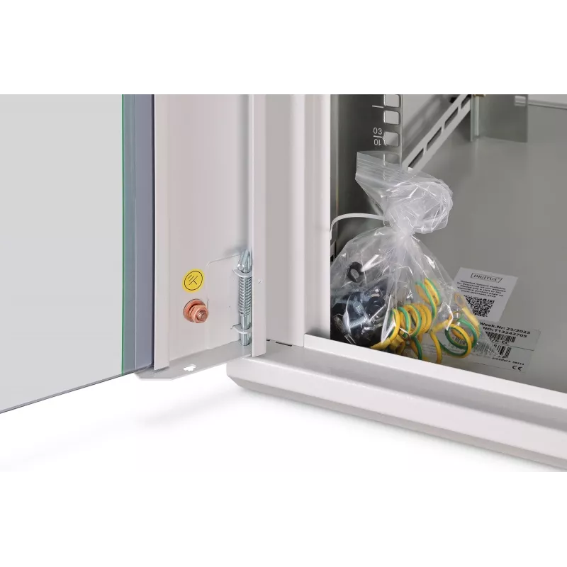 Sienas stiprinājuma skapis DIGITUS Dynamic-N 12U 600x600 mm IP20, atslēgas slēdzene, kabeļu pārvaldība, ne samontēts