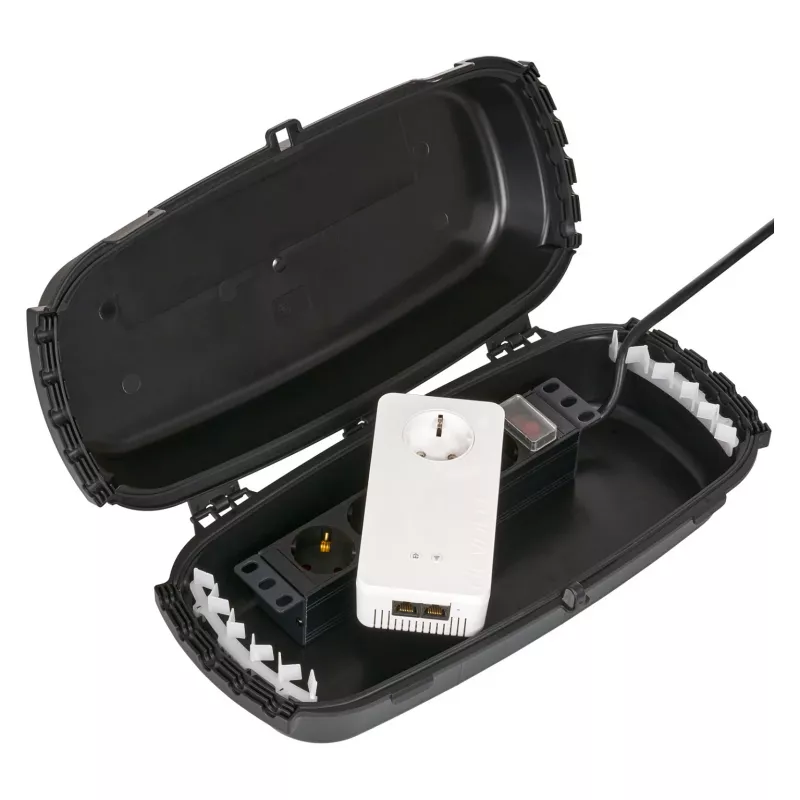 Outdoor-Box IP54 salokāma melna 32x22x13cm