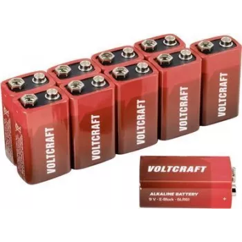 VOLTCRAFT 6LR61 9 V blokbaterija Alkali-Mangan 550 mAh 9 V 10 gab. (VC-12629385)