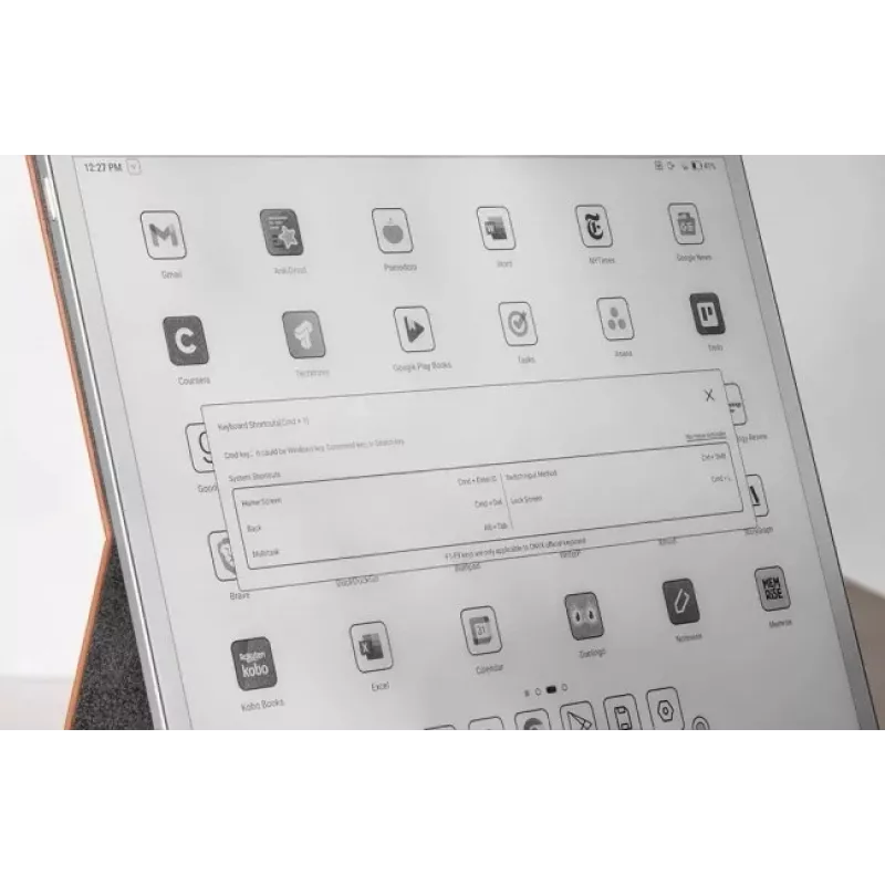 Tastatūras futrālis Onyx Boox Note Max un Tab X C — brūns aizsargājošs vāciņš ar integrētu tastatūru