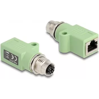 DeLOCK 60681 M12 RJ45 zaļš savienotājs M12 RJ45 zelta pārklājums