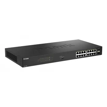 D-Link 18-portu gigabitu nevadāms PoE slēdzis DGS-1018P/E — 16 x gigabitu RJ-45, PoE (IEEE 802.3af/at), 36 Gbit/s komutācijas jauda