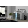 Sānu skapis cama meble SOHO S7, 120 cm, balta/pelēka spīdīga apdare, 3 durvis, 4 plaukti