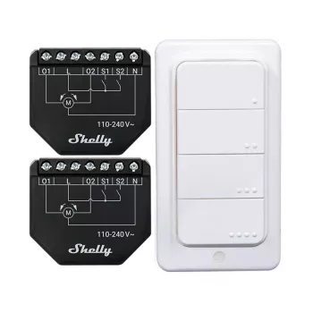 Shelly WiFi Controller Set Shutter BLU RC Button 4 — viedais relejs rullo slēģiem un žalūzijām