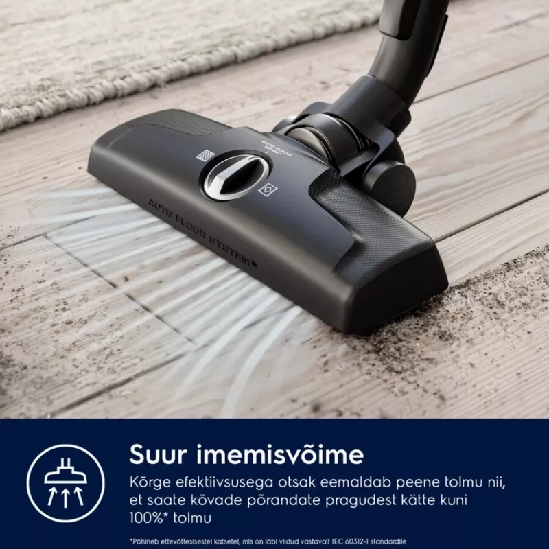 Mucas putekļsūcējs Electrolux EB61C1OG 850W 3,5L putekļu maiss, teleskopiska tērauda caurule, EPA12, 12 m darbības rādiuss
