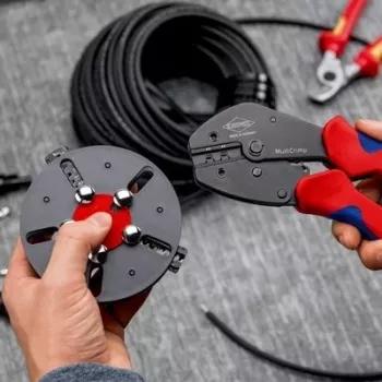 Presēšanas instruments Knipex 97 33 03 MultiCrimp PV savienotājiem MC4 un MC4 EVO2