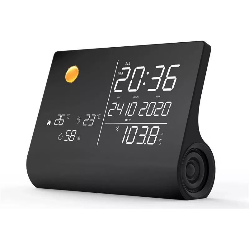 NASA WSP1300 Black Weather Station/Speaker BT