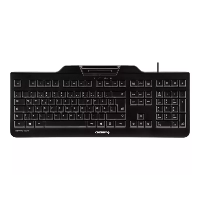 CHERRY KC 1000 SC tastatūra USB QWERTZ Šveices Melna