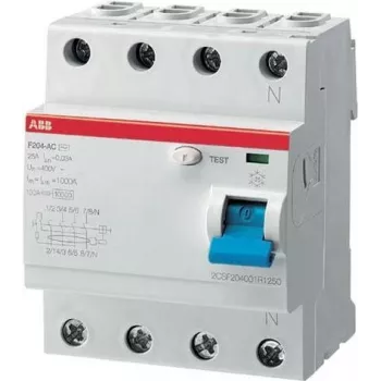 ABB F204 A-63/0,3 - 230 - 400 V - 63 A - A tipa - Zils - Pelēks - IEC/EN 61008 UL 1053 - 70 mm (2CSF204101R3630)