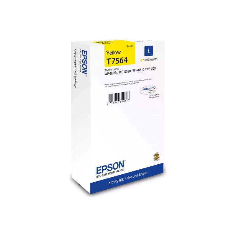 Epson C13T75644N tintes kasetne 1 gab. Oriģināla Augstas (L) ietilpības Dzeltena