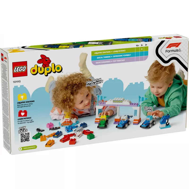 LEGO DUPLO 10445 F1 komandas sacīkšu mašīnas un piloti
