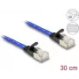 Tīkla kabelis DeLOCK RJ45 plakans Cat.6A 0,3 m zils