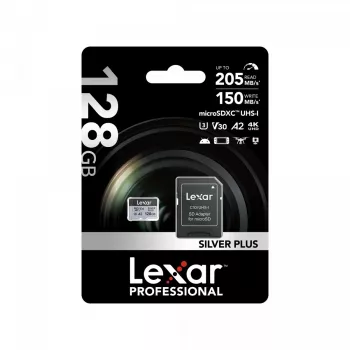 Flash atmiņa Lexar 128GB UHS-I MicroSDXC Professional SILVER PLUS