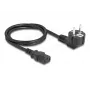 Strāvas vads DELOCK CEE 7/7 (E+F) uz IEC C13 90° leņķī, 1 m, H05VV-F 3x1.00 mm², melns
