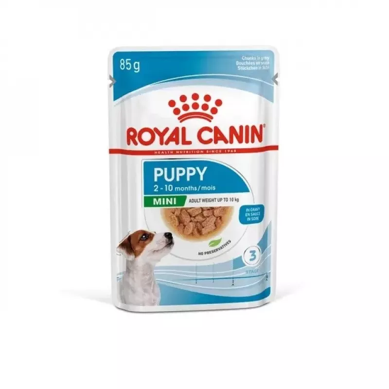 ROYAL CANIN SHN Mini Puppy mērcē - mitrā kucēnu barība - 12X85g