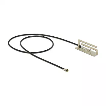 Antena DELOCK 86217 MHF savienotājs 4 dBi, 2.4–2.5 / 5.15–5.875 GHz, 50 Ω, 0.134 m kabelis, melna/sudraba