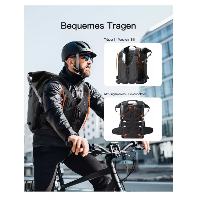 inateck piezīmjdatora mugursoma BP06003 pelēka/melna 25-30L