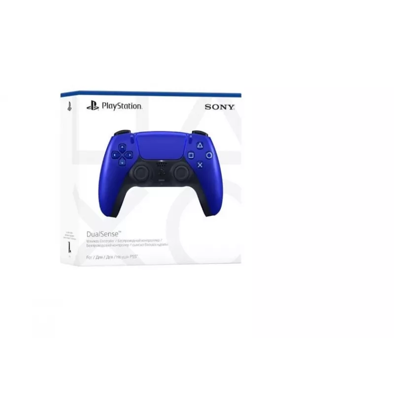 Bezvadu spēļu kontrolieris Sony DualSense — kobaltzils, paredzēts PlayStation 5, iebūvēts Li‑Ion akumulators, kustību sensors, haptiskā atgriezeniskā saite, 3,5 mm ligzda