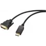 Renkforce DisplayPort / DVI adaptera kabelis, DisplayPort spraudnis, DVI-D 24+1pol. spraudnis, 1,80 m, melns, RF-5771518, PVC apvalks, DVI kabelis (RF-5771518)