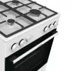 Brīvi stāvoša gāzes plīts Gorenje GG6A10WFFM, balta, 4 degļu plīts virsma, 72 L gāzes cepeškrāsns, rotējošas priekšējās vadības ierīces