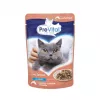 Mitrā kaķu barība PREVITAL Cat Food Mix 4 Flavors — Vistas, teļa gaļas, laša, mājputnu, 96 x 100 g paciņas (9,6 kg, pieaugušiem kaķiem)