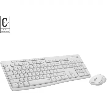Logitech MK295 klusā tastatūras un peles komplekts, balts, bezvadu, izmantojot USB uztvērēju, Šveice, 920-009872