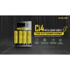 Akumulatora lādētājs Nitecore Ci4 — universāls USB lādētājs litija jonu / NiCd / NiMH akumulatoriem, 5/9/12V ieeja, 3A, plastmasa, 0,1914 kg