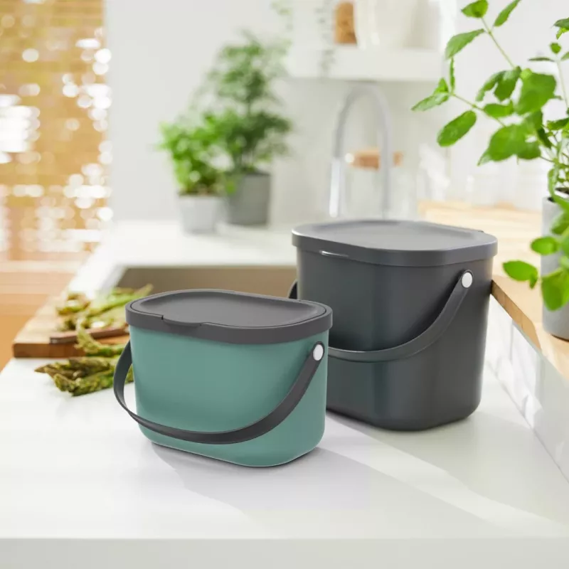 Atkritumu tvertne Rotho Albula taisnstūrveida plastmasas 6 L, antracīta, 200×235×208 mm