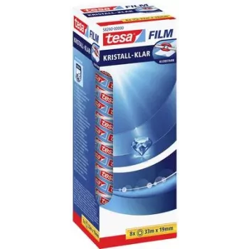Līmlente Tesa 58260 caurspīdīga 19 mm x 33 m — iepakojums pa 8