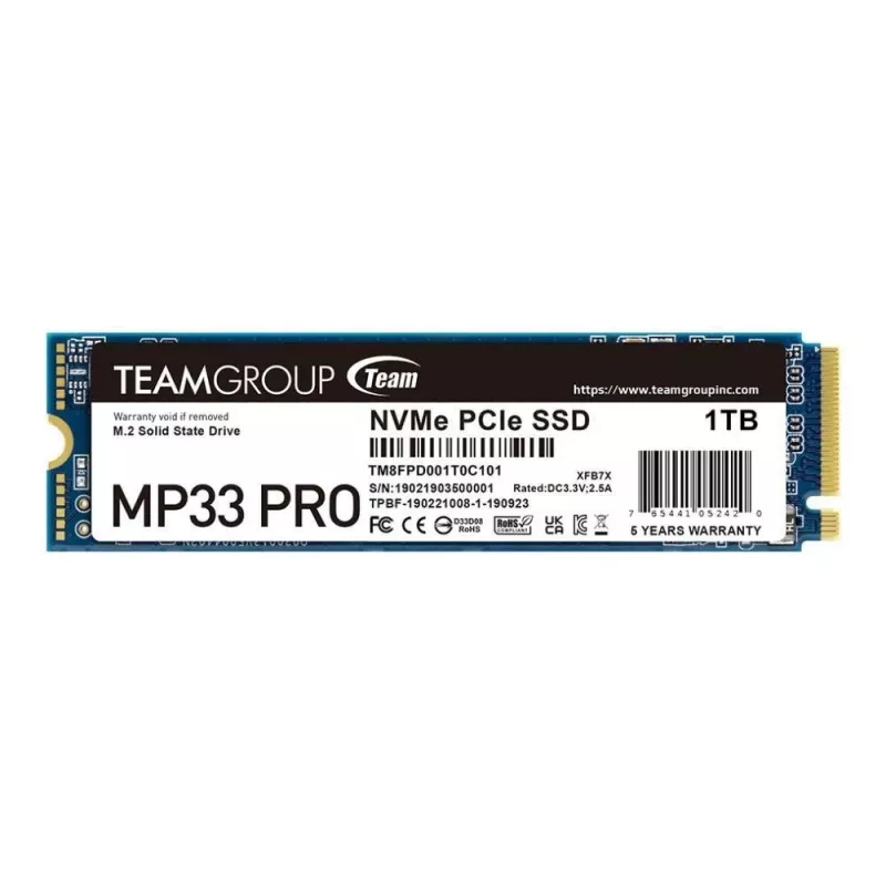 SSD disks Team Group 1 TB M.2 PCI Express 3.0 NVMe MP33 PRO