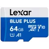 MicroSDXC atmiņas karte Lexar BLUE PLUS 64 GB UHS‑I 100 MB/s U1 V10 (zila)