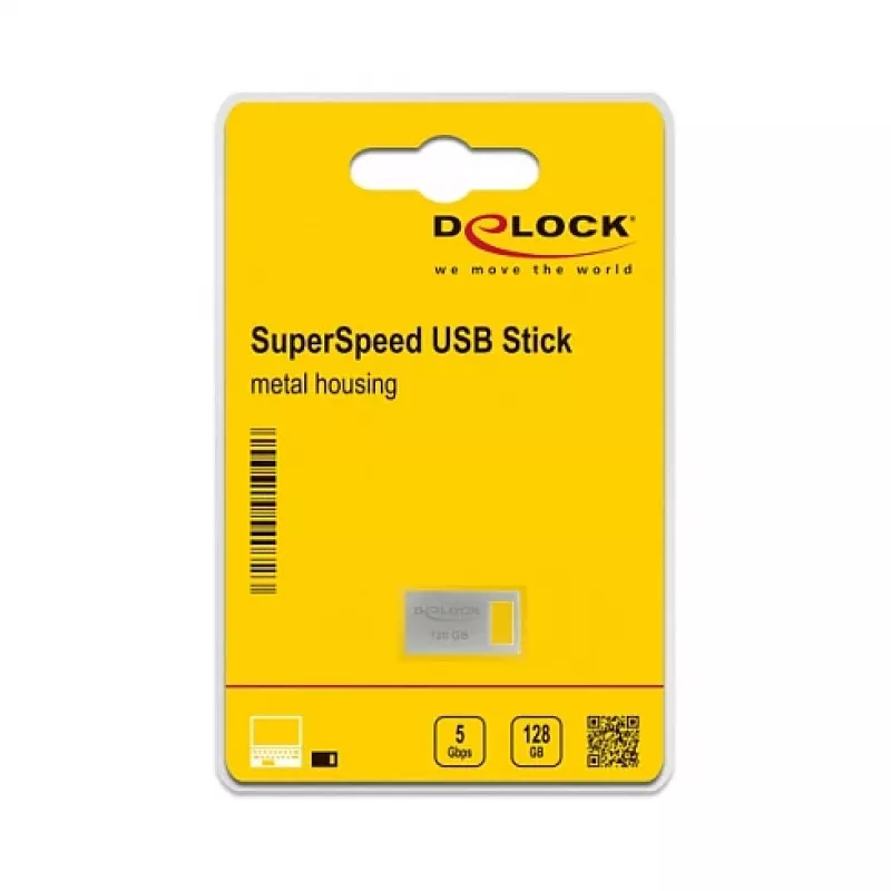USB zibatmiņa DeLOCK 128 GB USB Type-A 3.2 1. paaudze metāla korpusā