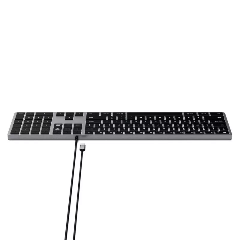 Satechi plāns W3 tastatūra USB-C ar ciparu paneli (pelēka)
