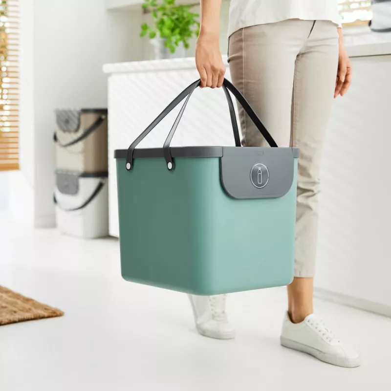 Atkritumu tvertne rotho Albula 40 L taisnstūrveida plastmasa, zaļa, 40 L, 400×358×340 mm