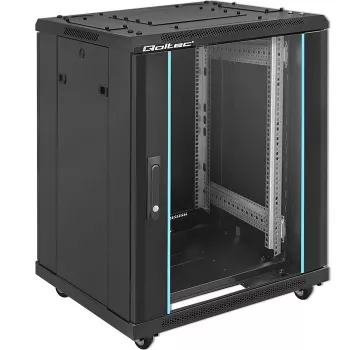 Tīkla skapis QOLTEC 54518 19 collu 15U — tērauda 19 collu iekārtu korpuss
