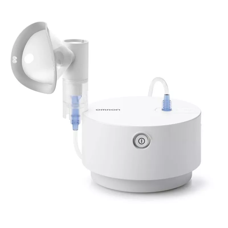 Galda miglinātājs Omron C28P ar 10 ml/min ietilpību, 2,65 µm daļiņu izmēru, balts, izmēri 265×195×143 mm