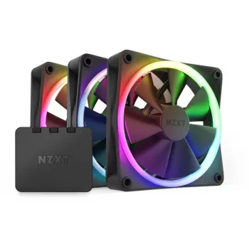 NZXT F120 RGB 120mm ARGB korpusa ventilatoru trīskāršais komplekts - melns