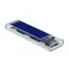 SSD korpuss DeLOCK 42620 ārējais korpuss M.2 NVME PCIe SSD ar USB Type-C ligzdu, caurspīdīgs