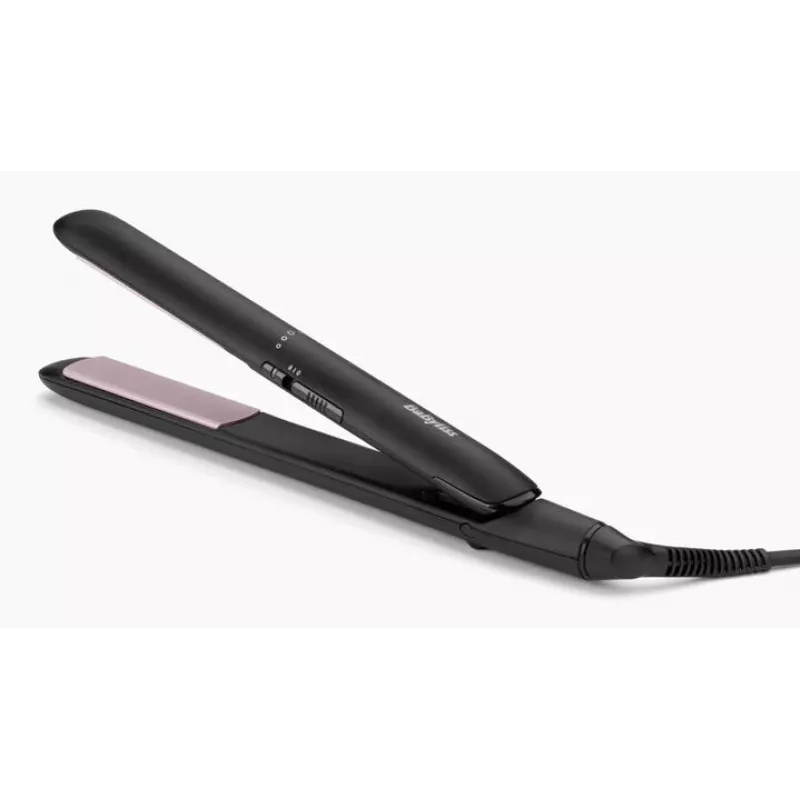 Iztaisnošanas gludeklis BaByliss CERAMIC 230 — Keramikas plāksnes, 2 karstuma līmeņi, 1,8 m vads, Melns