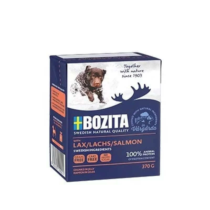 Bozita 00004260 mitrā barība suņiem ar lasi pieaugušiem suņiem 370 g